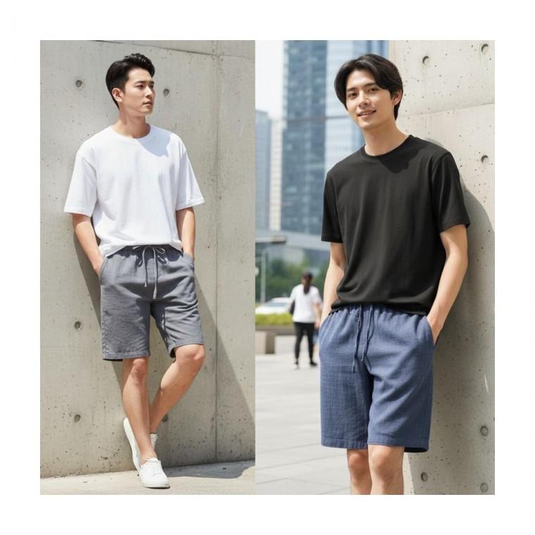 루미나D 밴딩 팬츠 편한 린넨반바지 여름 5부