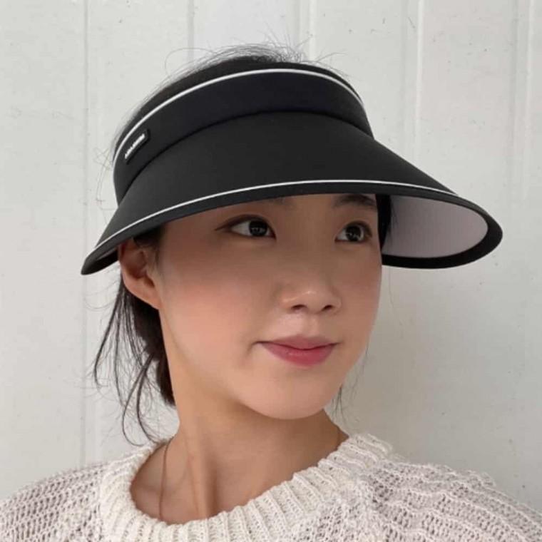 돌돌이 썬캡 블랙 여자여름모자 여자등산모자 자외선차단모자 여성골프썬캡 비치모자 여성썬캡모자 여행용