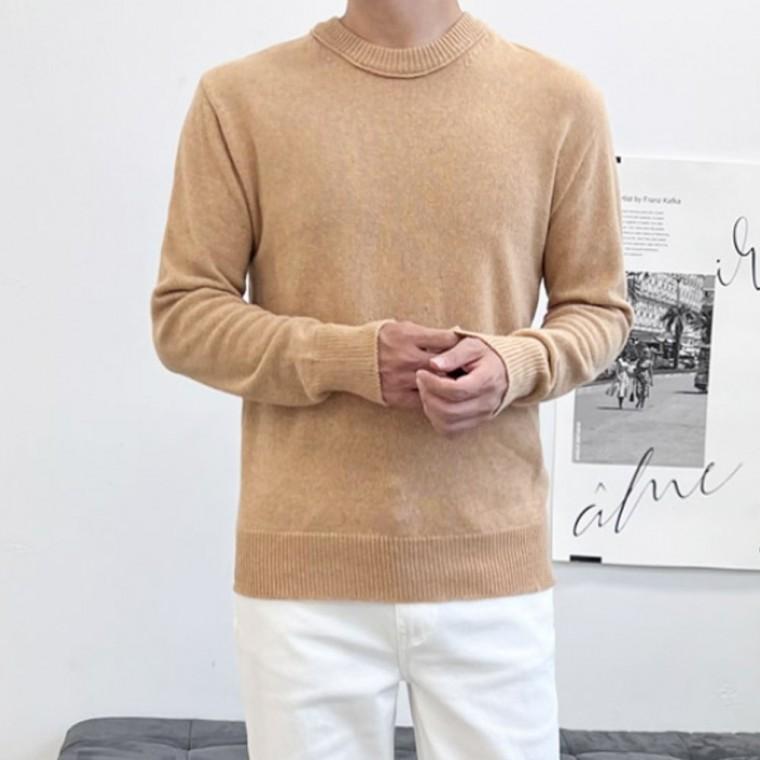 데일리 남자 니트 가을 겨울 남성 라운드 긴팔 니트티