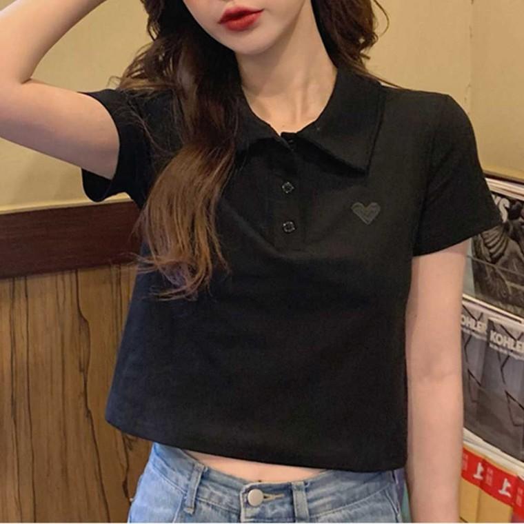 여자여름티 무지카라티 카라반팔티 크롭 코디 여성카라반팔티 여자 여성반팔티