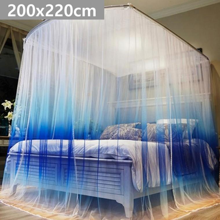 라운드 블루 그라데이션 침대모기장 200x220cm
