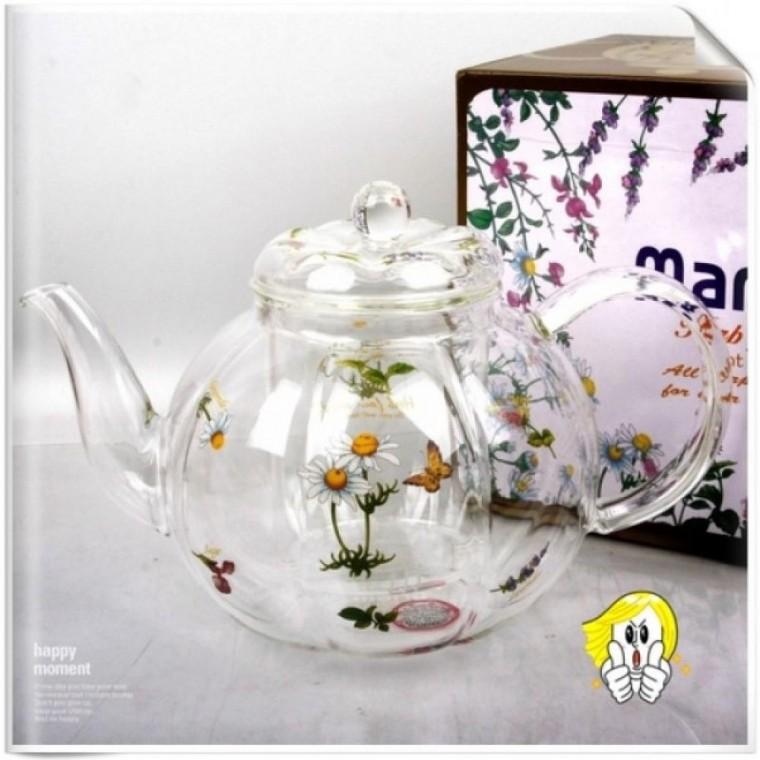 포시즌 호박포트 1.2L 내열유리 유리필터 008938 세트 고풍 수입주방 골즈로즈 욕실 잎차 유리주 네모잡화