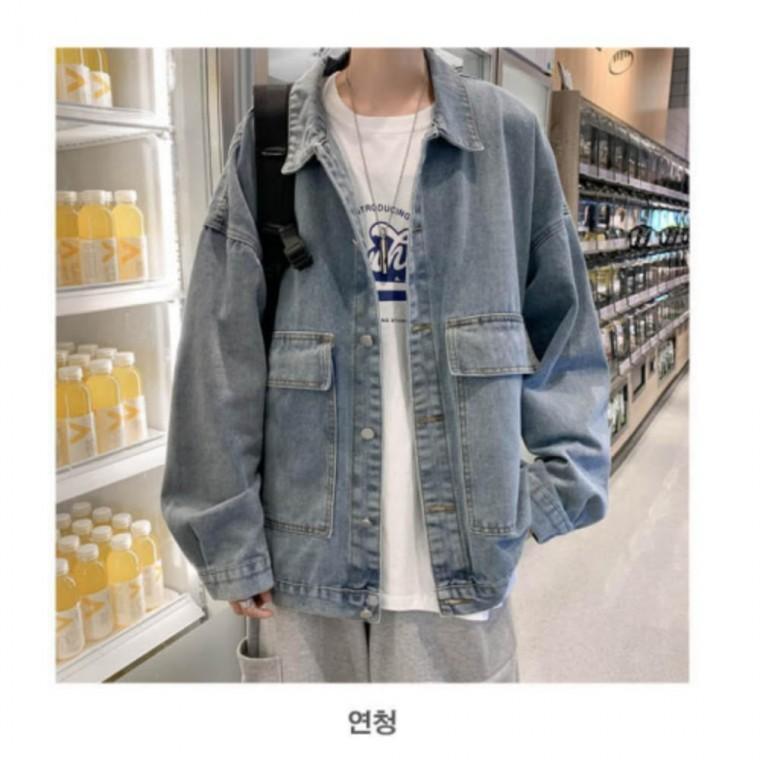 오버핏 남녀공용 청자켓 캐주얼 베이직한 데님 기본템 남성 청자켓 남자