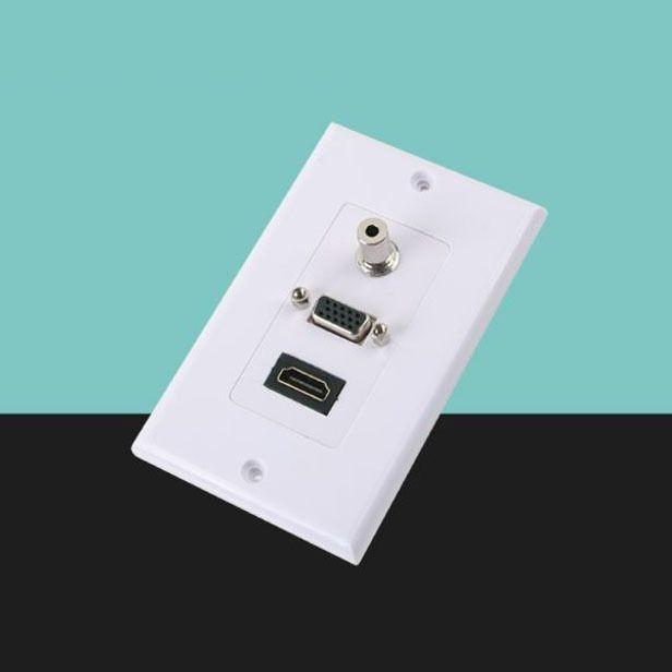HDMI 월 플레이트 HDMI VGA STEREO 115x70mm