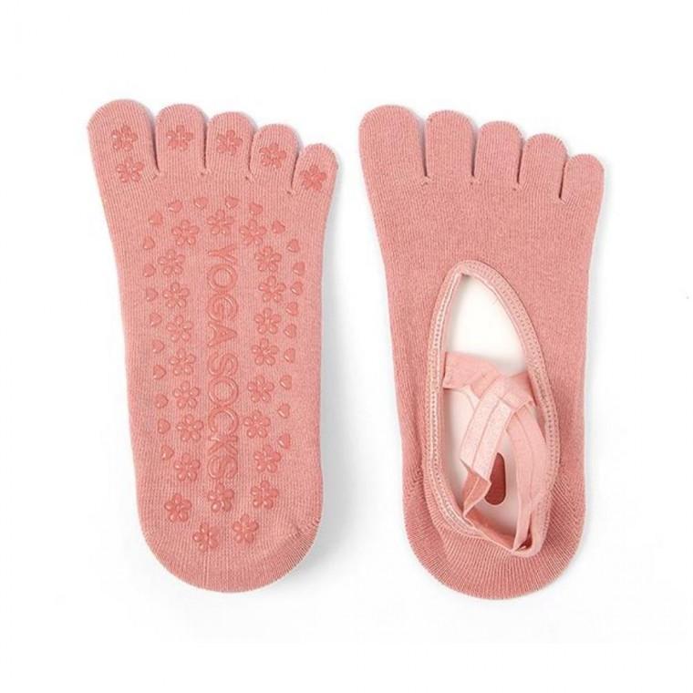미끄럼방지 크로스 풀토 요가양말 핑크 필라테스덧신