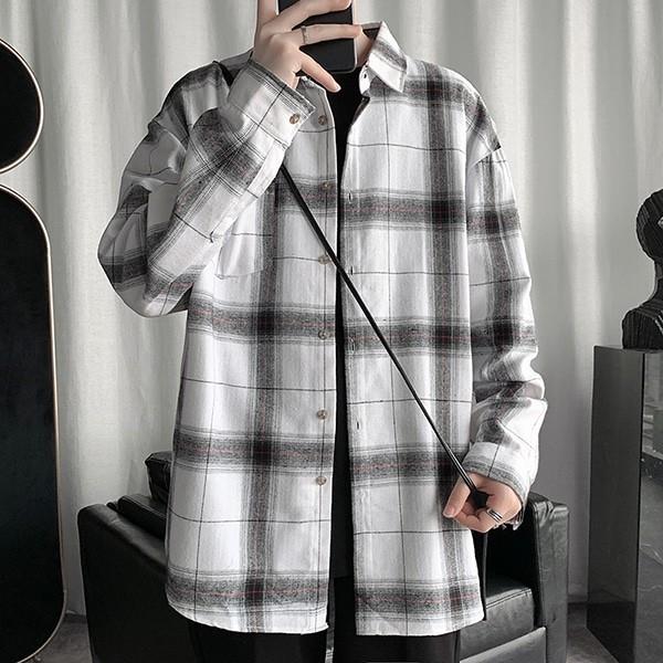 멋쟁이 남성 체크 남방 셔츠