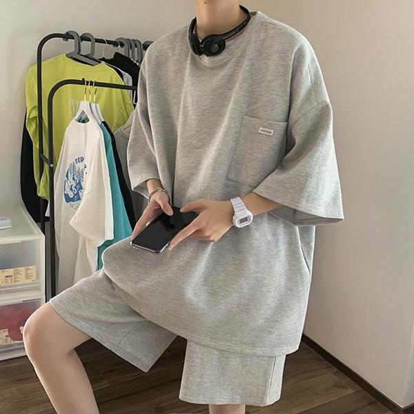 남성 심플 5부 상하의 셋업
