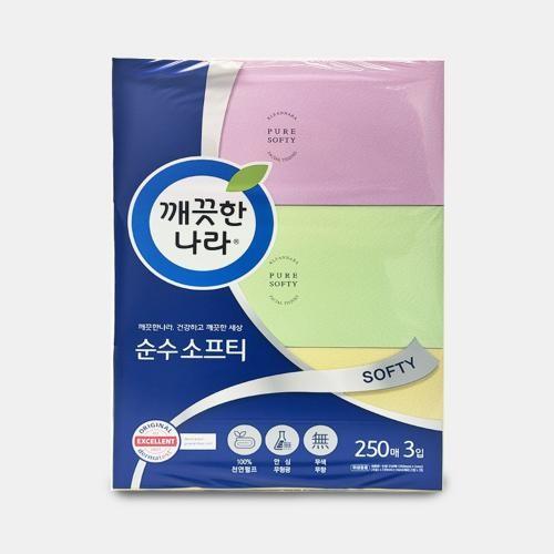 순수소프티 미용각티슈 250매*3곽