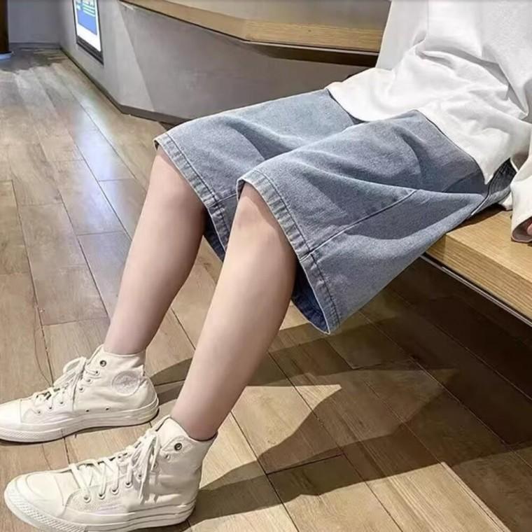 남성 캐주얼 청반바지 루즈핏 데일리 빈티지 하프팬츠