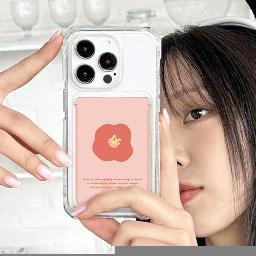 트라이코지 스윗 블룸 투명 맥세이프 슬라이드 카드 지갑 카드 3장 수납