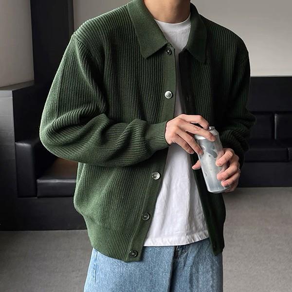 남성 멋쟁이 하찌 카라넥 가디건