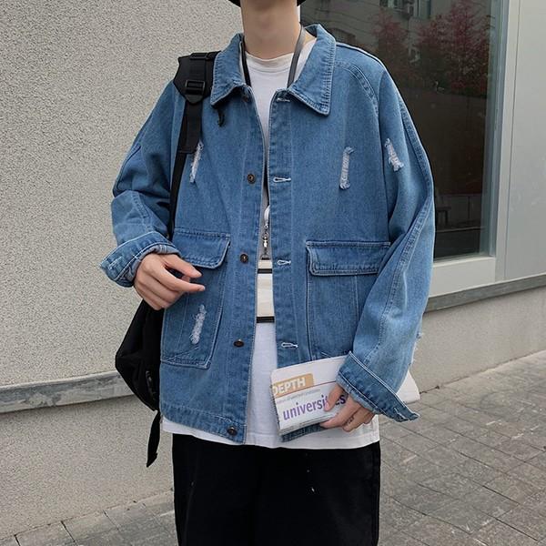 남성 데일리 워싱 데님 자켓
