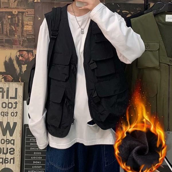 데일리 남성 기모 안감 조끼