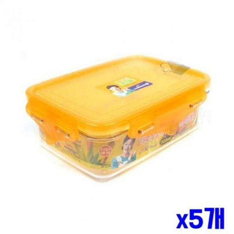 플라스틱 간편용기 직사각 900ml x5개 밀폐용기