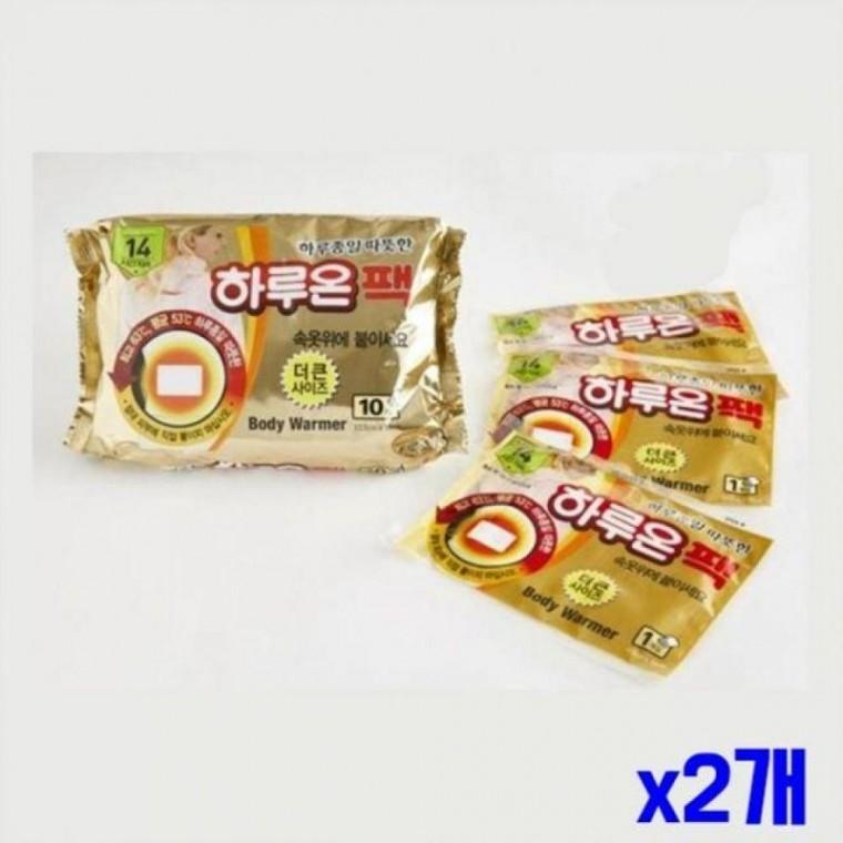 따뜻한 붙이는 핫팩 10개입 x2개 야외용팩 낚시 등산