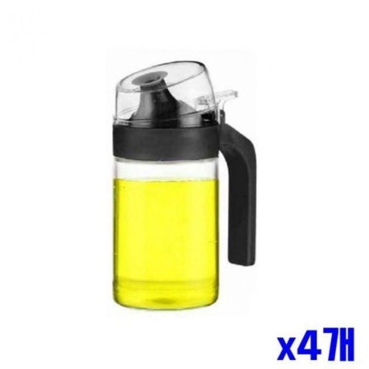 반자동 원터치 뚜껑 오일 소스병 250ml x4개 소분용기