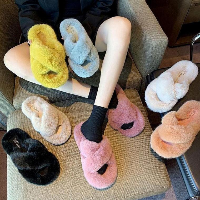 여성 실내 매장 사무실 따뜻한 방한 겨울 털 슬리퍼 여자 털슬리퍼 뮬슬리퍼 거실 실내화