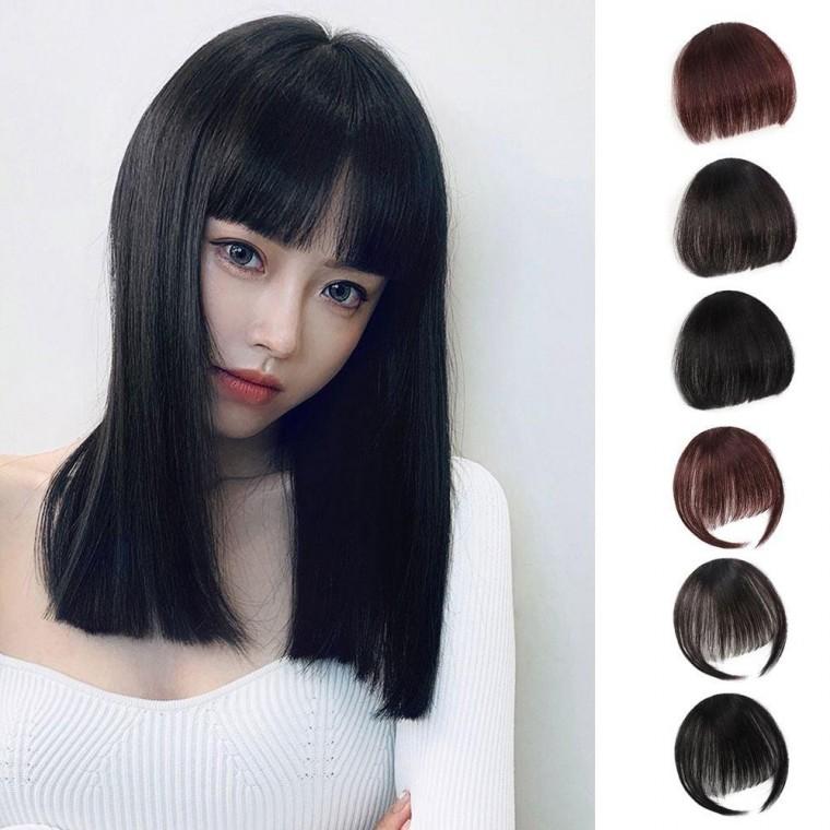 예쁜 여성 머리 포인트 풀뱅 앞머리 커버 헤어피스 머리삔 실핀 세트 실핀셋트 검정실핀