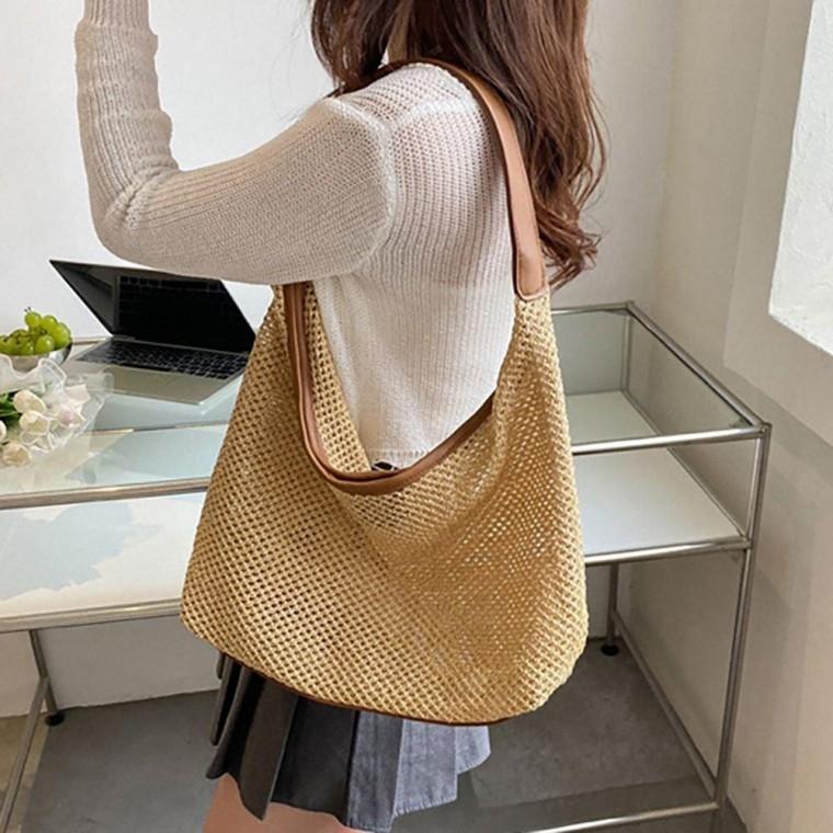 여성 라탄 소재 데일리 캐주얼 가방 가벼운 숄더백 미니 토트백 버킷백 데일리백 크로스백