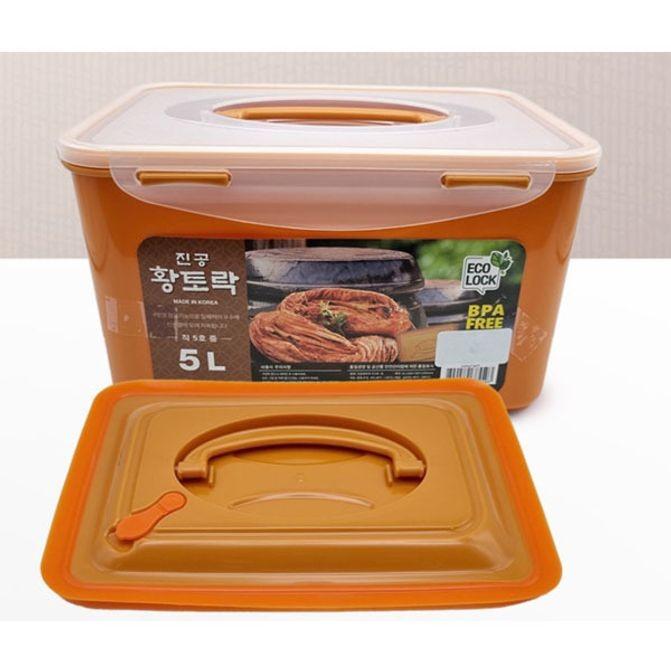 황토락 김치통 밀폐 용기 반찬통 누름판 세트 5L