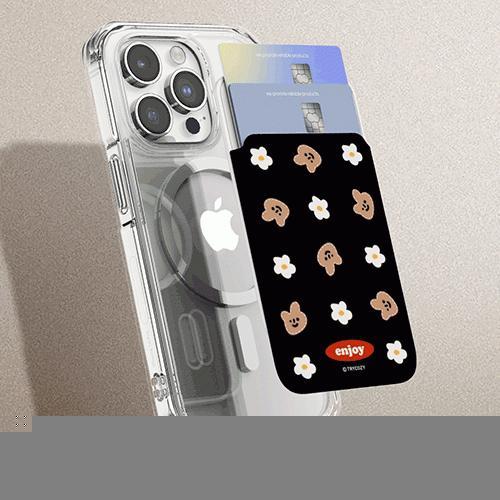 트라이코지 엔조이 스티치 패턴 맥세이프 슬라이드 카드 지갑 카드 2장 수납