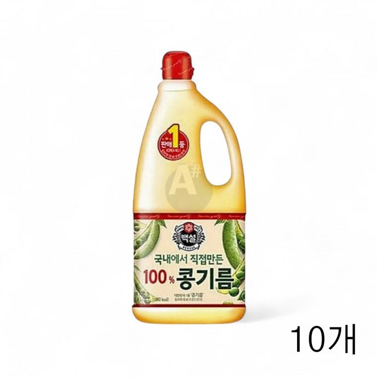 백설 대두유 1.8L X 10개 콩기름 업소용식용유 식당용 대용량식용유 식자재 튀김유 튀김용오일 튀김기름