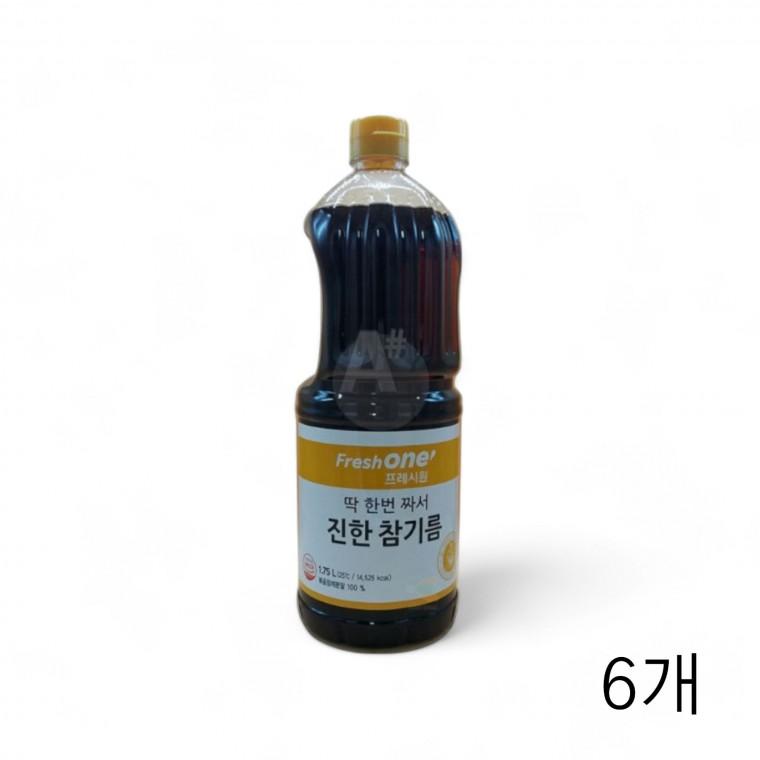 프레시원 진한 참기름 1.75L X 6개 대용량 식자재 식당 학교급식 챔기름 볶음참깨분 식당참기름 맛기름