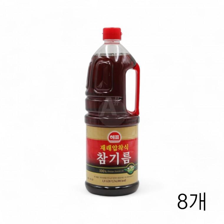 해표 재래압착식 참기름 1.8L X 8개 식당 학교급식 식자재 대용량참기름 업소용참기름 단체급식 맛기름
