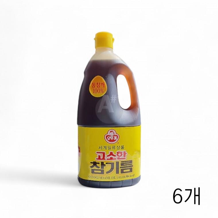 오뚜기 고소한참기름 1.8L X 6개 통참깨 대용량 식당 분식집 업소용참기름 매장 국내생산 분식점 학교급식