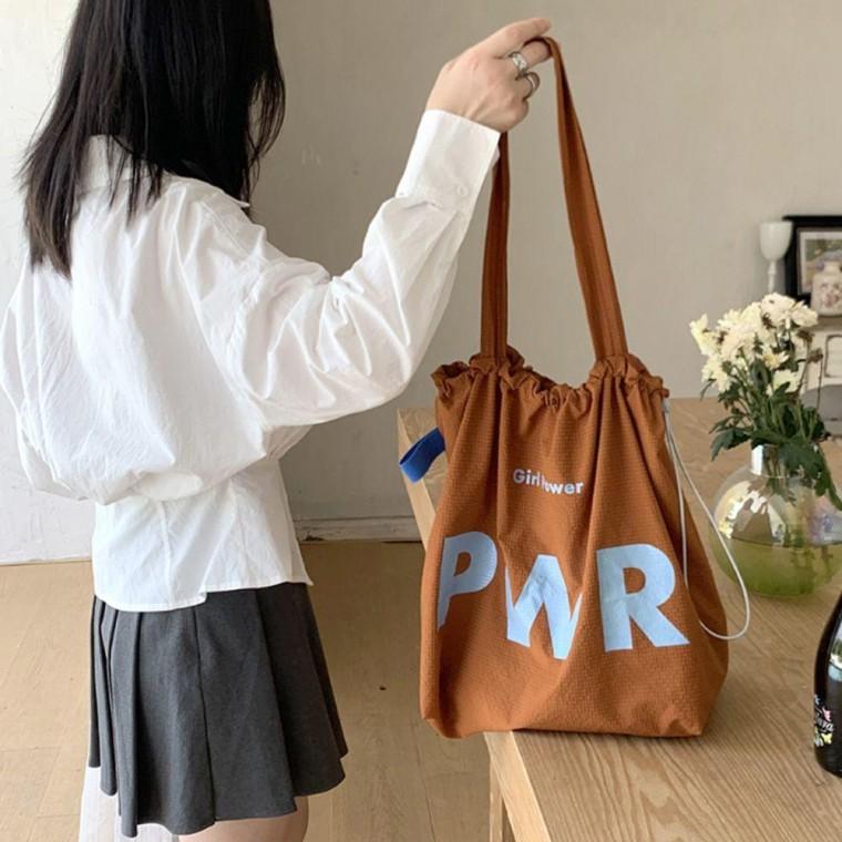 여성 숄더 가방 나일론 쇼퍼 운동 보부상 백 브라운 여자 숄더백 쇼퍼백 보부상백 데일리
