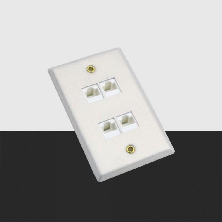 월 플레이트 RJ45 4Port 알루미늄 LAN 4포트