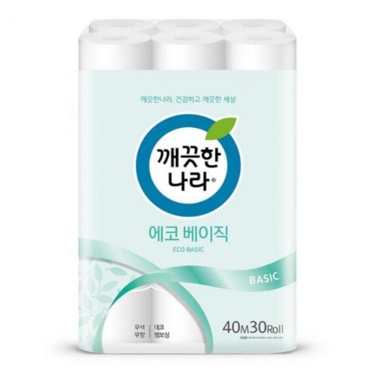 깨끗한나라)에코베이직화장지(40MX30롤)
