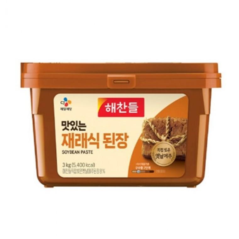 해찬들 맛있는 재래식 된장 3kg X 4개 한식용된장 전통된장 된장찌개 시골된장 고깃집된장 업소용 대용량