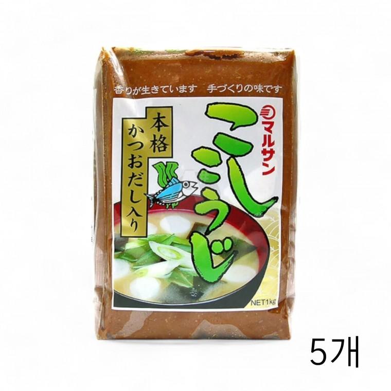 마루산 고시고우지 미소 된장 1kg X 5개 일본식 미소장국 요리용된장 맛있는 국된장 국물요리 구수한