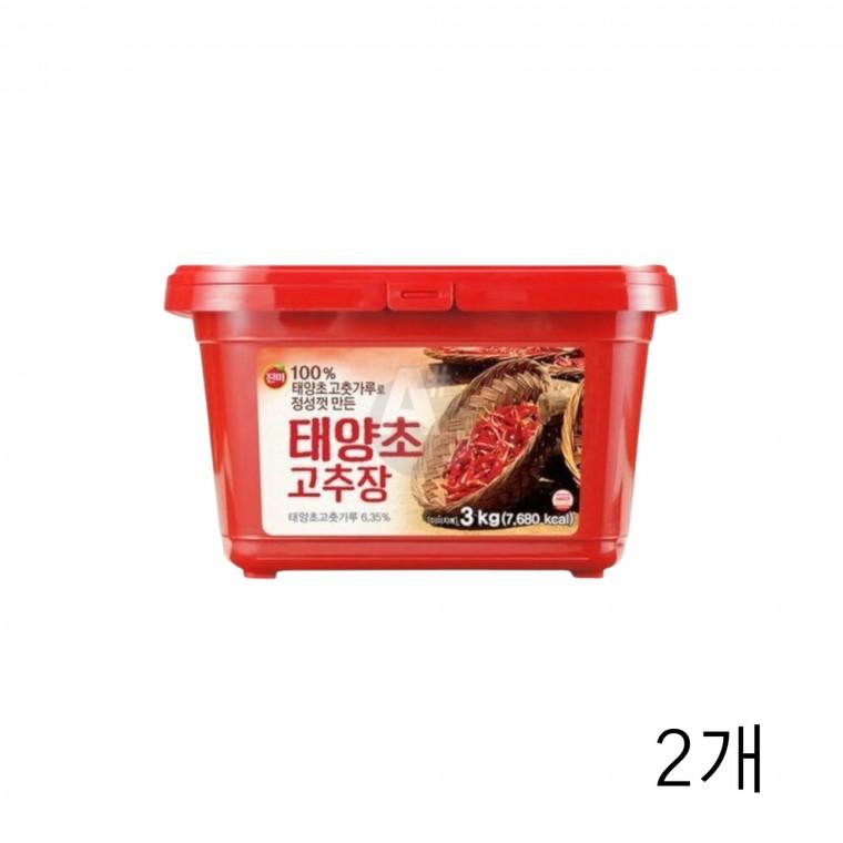 진미 태양초 고추장 3kg X 2개 대용량 한식용 업소용식자재 매운고추장 전통고추장 고추장양념 식당고추장