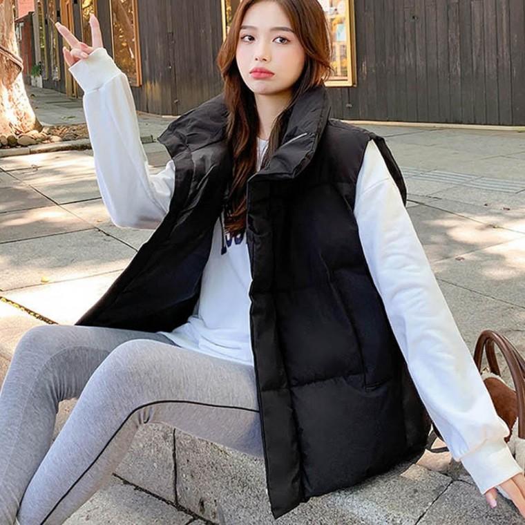 루즈핏 패딩 조끼 베스트 웰론 빅사이즈 여성