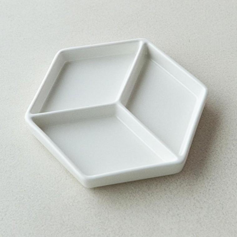 이천도자기 효백자 3구 나눔접시 21cm 식기 그릇 플레이트 대접시