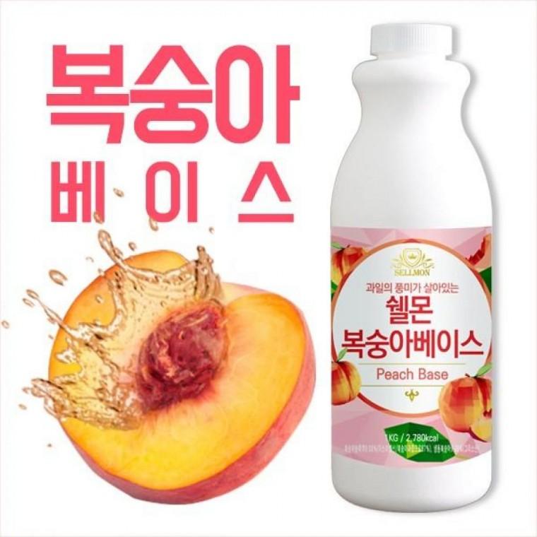 1kg 복숭아시럽 복숭아농축액 과육 복숭아베이스 스무디 복숭아농축베이스 알맹이