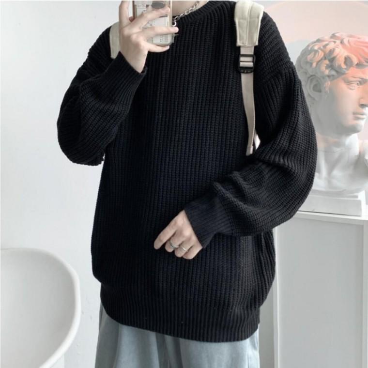 캐주얼룩 베이직한디자인 데일리 라운드넥 깔끔한니트