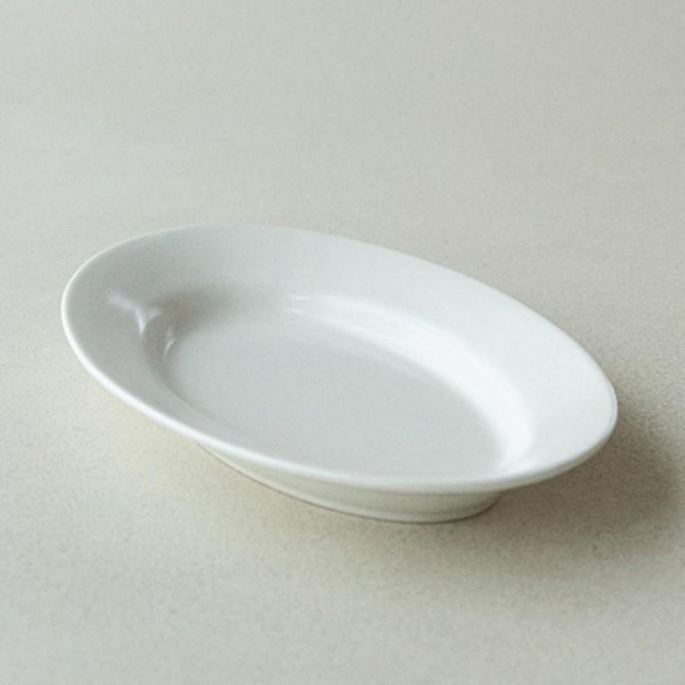 이천도자기 효백자 카루 타원접시 26cm 식기 그릇 플레이트 대접시