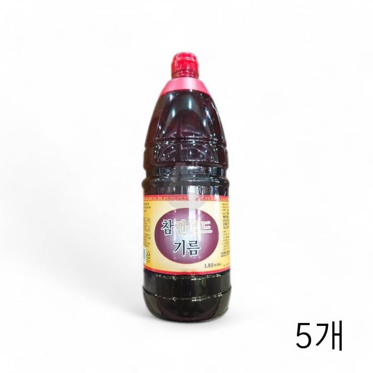 맛사랑 참진골드기름 1.8L X 5개 대용량 맛기름 향미유 식당용 식재료 참기름대용 요리유 업소용 참깨향