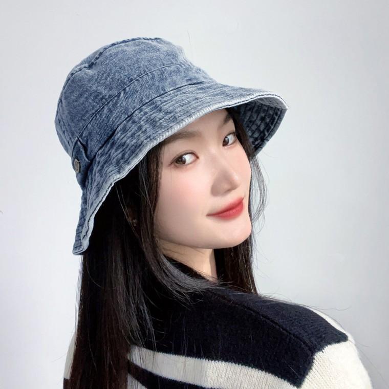 뉴에프 데님 버킷햇 벙거지모자 (중청)