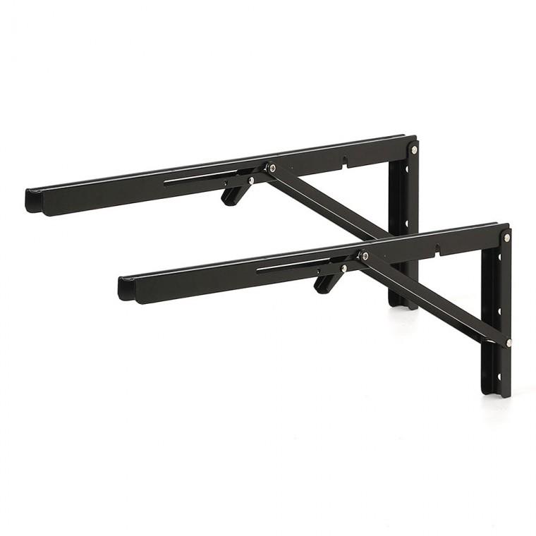 영달철물 벽고정 접이식 선반대 2p세트(50cm) (블랙)