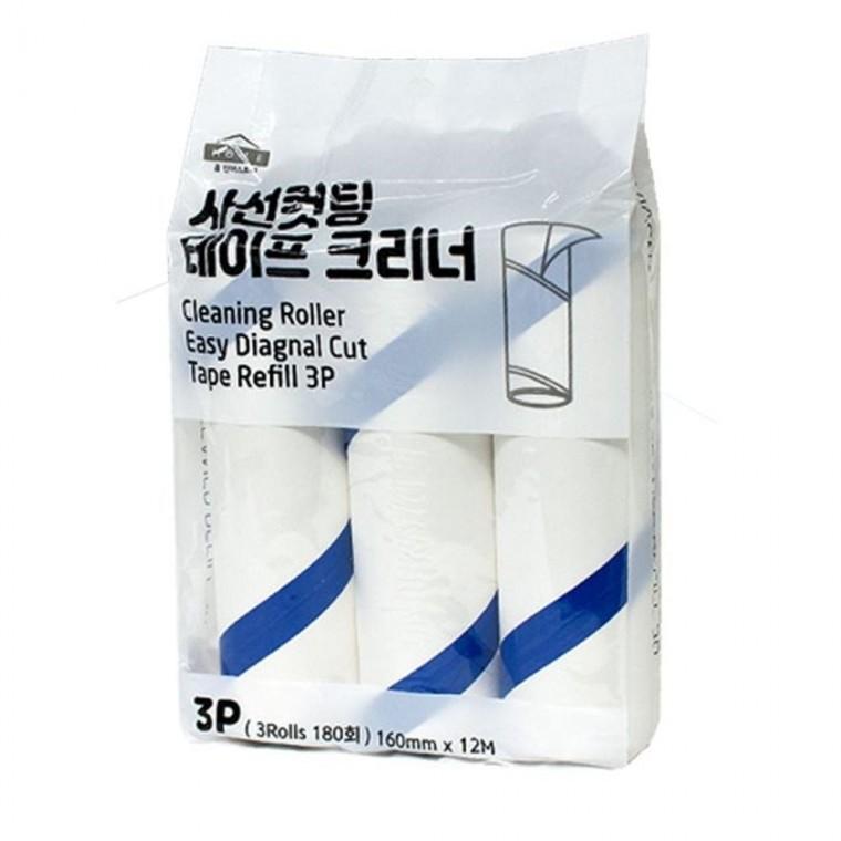 리필 돌돌이 테이프 3P 12m 사선 클리너 크리너 롤클리너 롤테이프 사선돌돌이