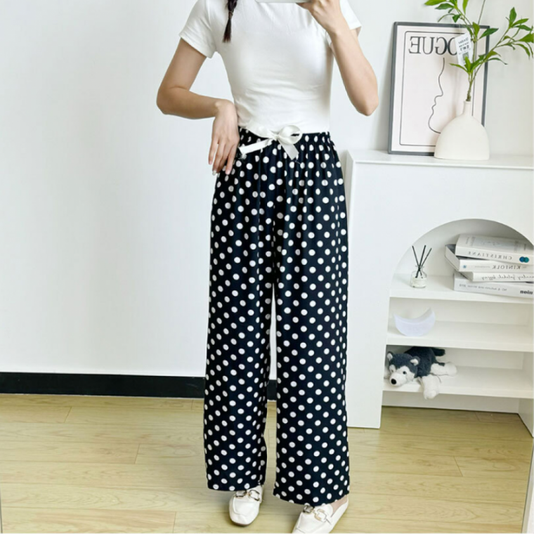 여성 플라워 와이드팬츠 여름 꽃무늬 밴딩바지 편한 데일리룩 바캉스룩