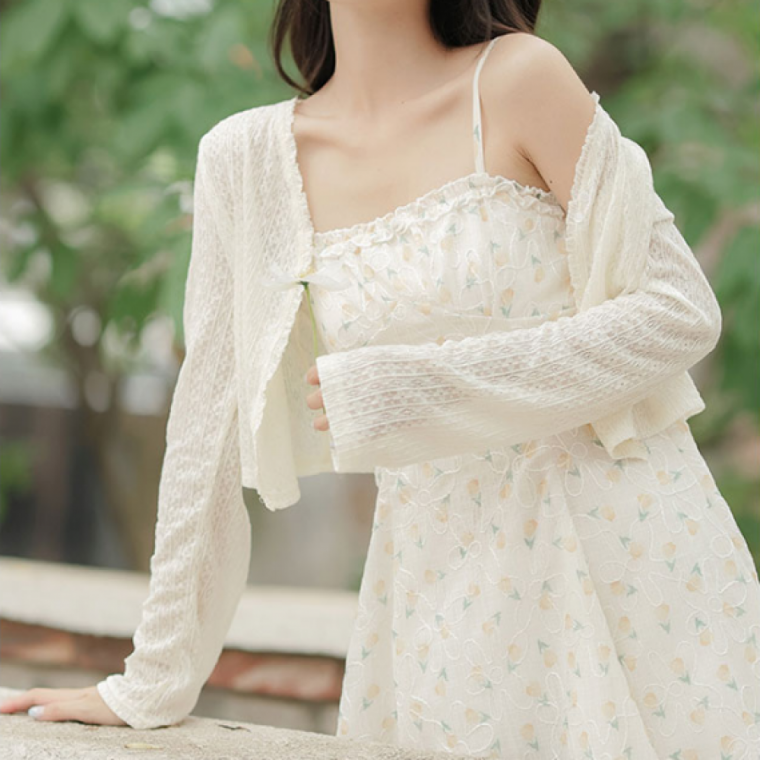 얇은 시스루 썸머 가디건 여성용 슬림핏 여름 아우터 데일리