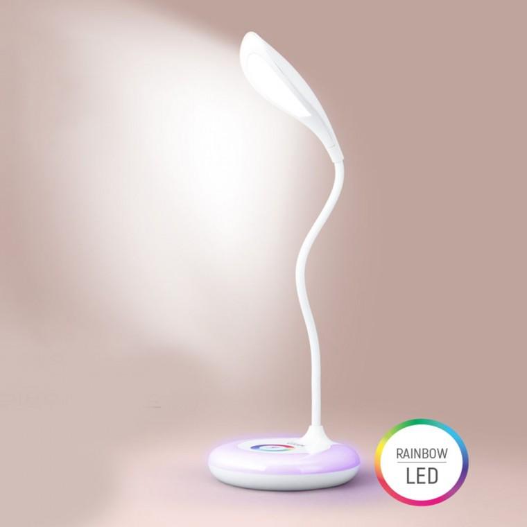 루센 LU-148LS 레인보우 학습용 LED스탠드 책상 공부 조명 독서 무드등 자바라 스텐드