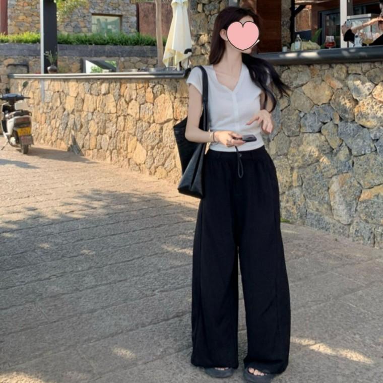 소프트핏 뒷밴딩 와이드 데일리 팬츠 슬랙스