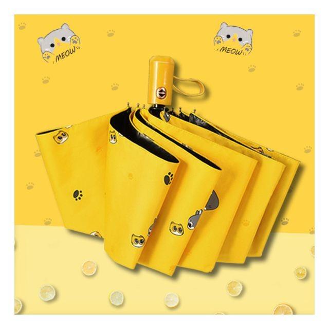 튼튼한 자외선차단 예쁜 원터치 고양이 캐릭터 3단 자동우산