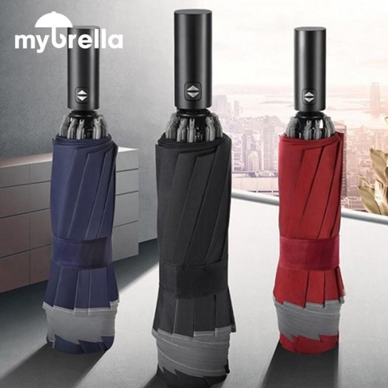 튼튼한 MYBRELLA 10K 엣지 3단 거꾸로 자동 우산